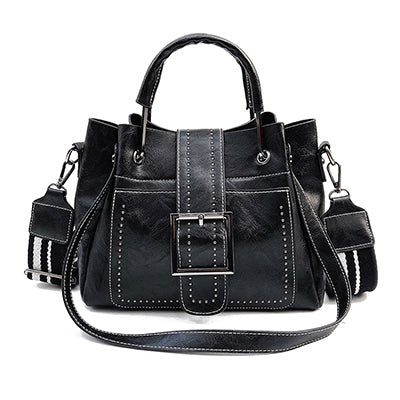 Leather Handbag Crossbody Vintage Bucket Shoulder Bag