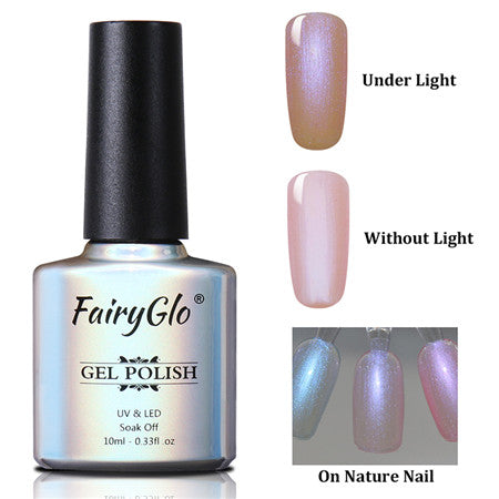 FairyGlo 10ML Pearl Gel Polish Shell UV Gel Nail Polish Glitter Top Base Primer Hybrid Varnish Gelpolish Mermaid Gel ink Shilak