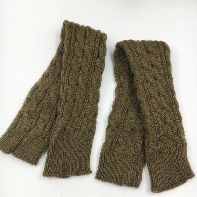 Fingerless Knitted Long Gloves