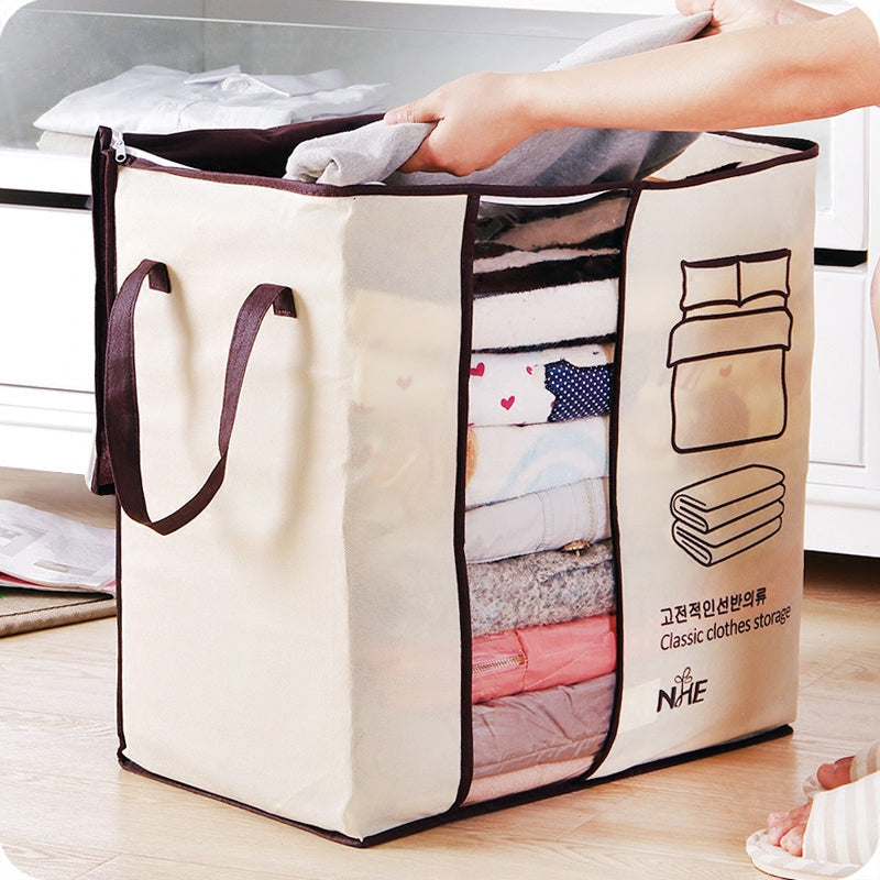 new Non-woven Portable Clothes Storage Bag Organizer 45.5*51*29cm Folding Closet Organizer For Pillow Quilt Blanket Bedding