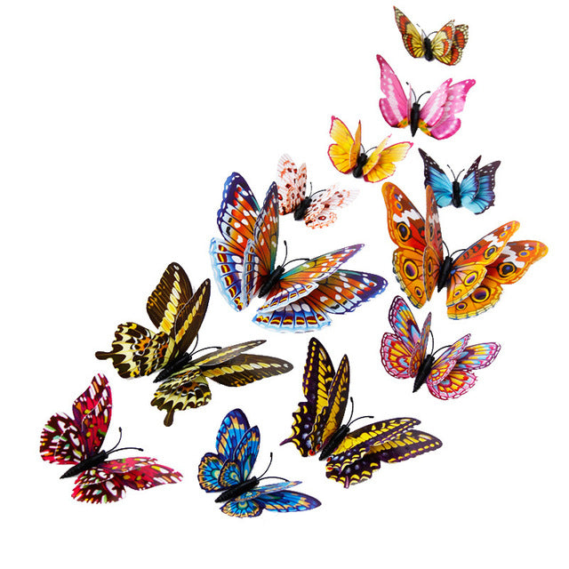 12 Piece: Magnetic 3D Butterfly Home Fridge Decorations