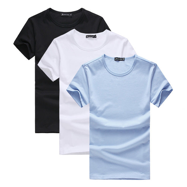 3 Pack: Men's Casual Solid Color Cotton Soft T-Shirts
