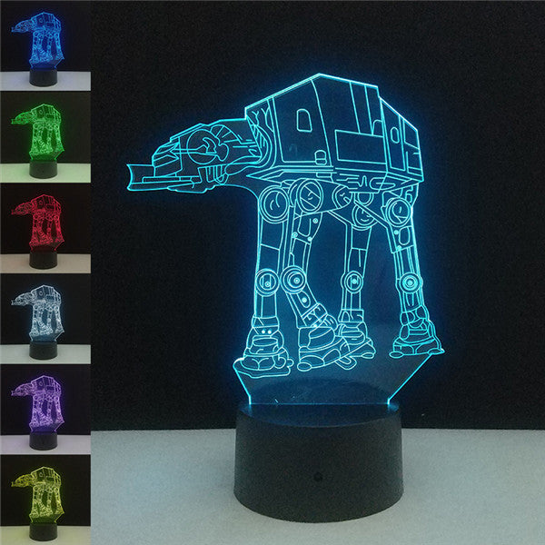 Stars Wars LED 3D Night Lights Creative Led Illusion Lamp Light Desk Table Lamp Lighting 7 Color Change Luminaria New Year Gifts