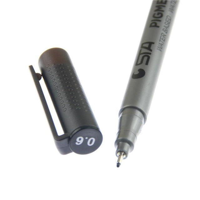 Waterproof Pigment Liner Fine Point Water Based Brush Markers