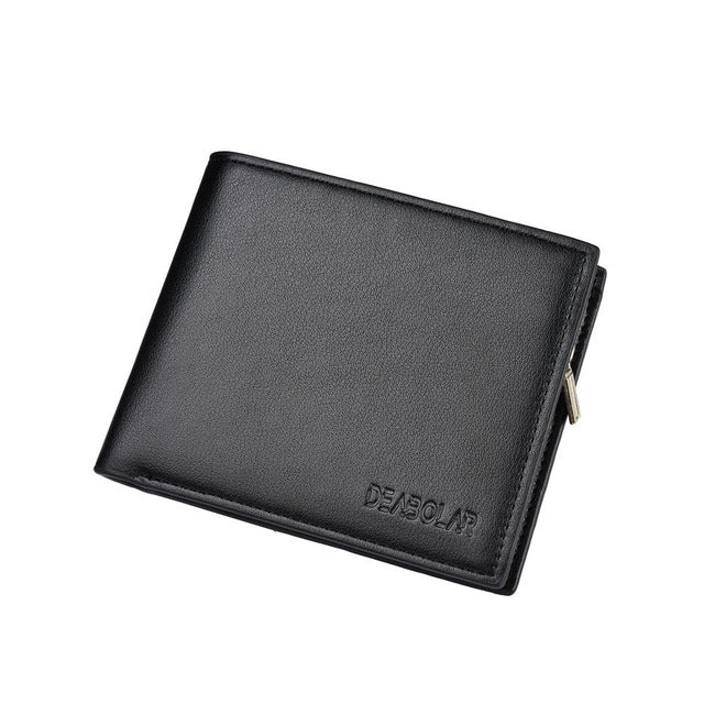 New Men's Wallet Coin Short Credit Card Holder with Pocket Zipper Wallet fashion Top level PU And Leather Wallet