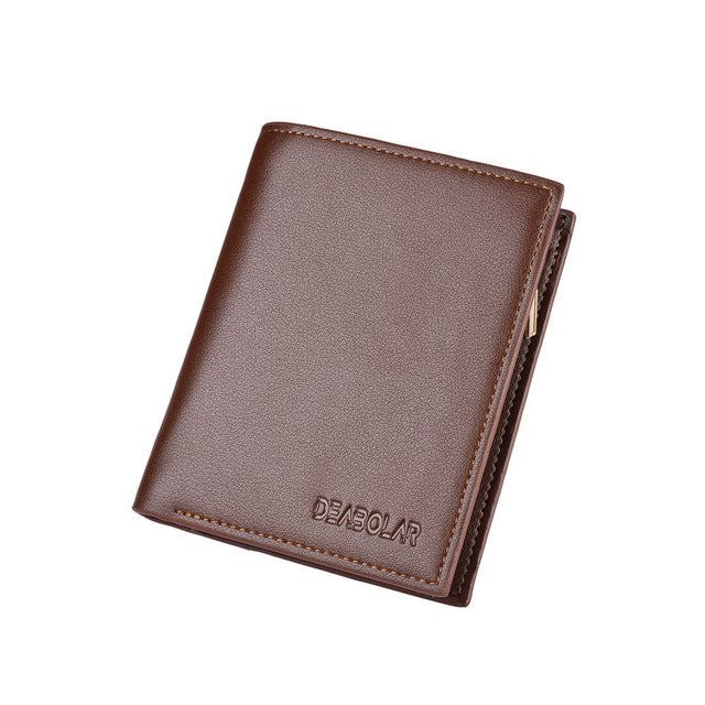 New Men's Wallet Coin Short Credit Card Holder with Pocket Zipper Wallet fashion Top level PU And Leather Wallet