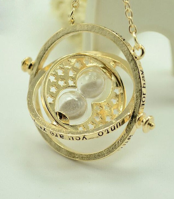 Harri Potter Time Turner Hourglass Necklace Toys For Kid Hermione Granger Magic Red Stone Golden Snitch Harri Potter Necklace