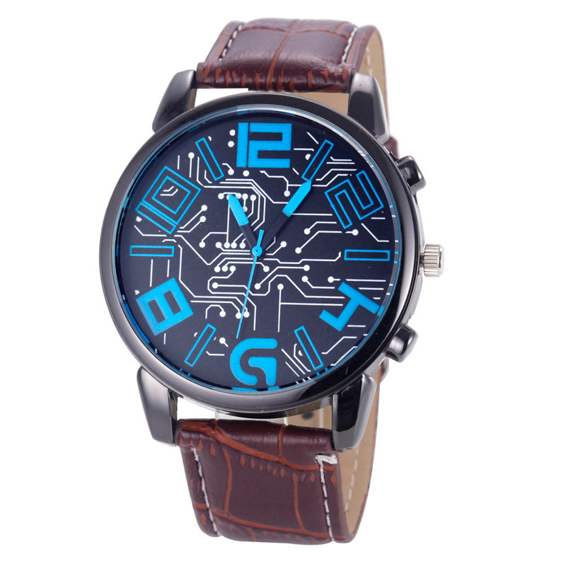 Watches Men Top Brand Luxury Retro Design PU Leather Band Analog Alloy business clock Quartz Wrist Watch relogio masculino