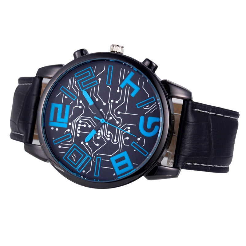 Watches Men Top Brand Luxury Retro Design PU Leather Band Analog Alloy business clock Quartz Wrist Watch relogio masculino