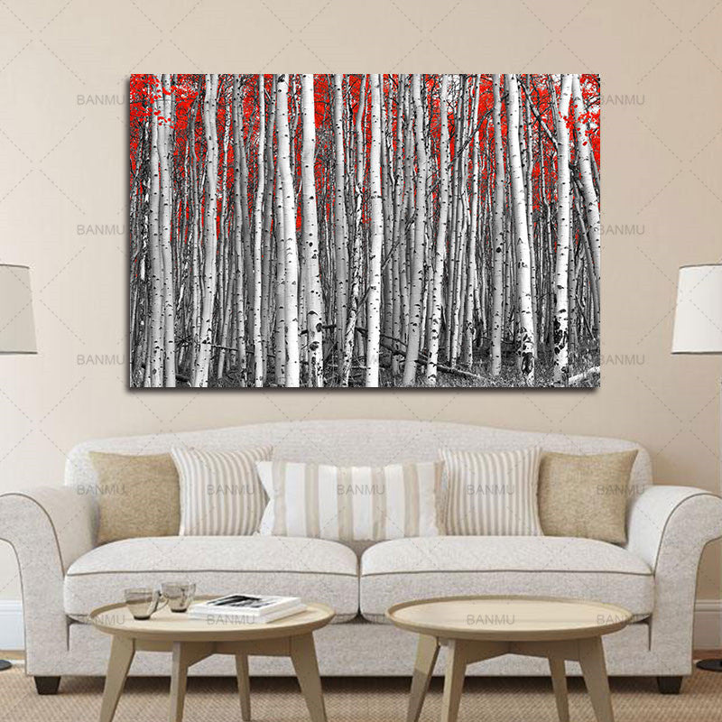 Wall Picture Canvas painting poster Wall art print on landscape flower canvas painting tree home decor for Living Room no frame