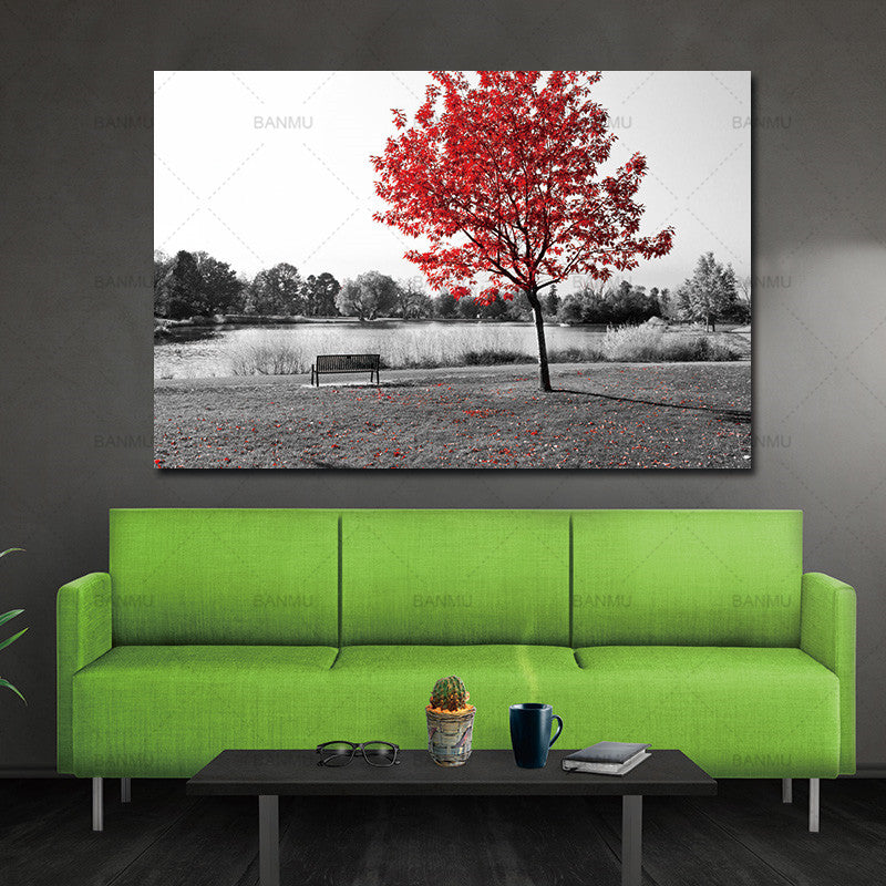 Wall Picture Canvas painting poster Wall art print on landscape flower canvas painting tree home decor for Living Room no frame