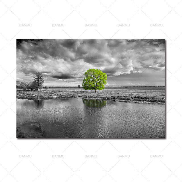 Wall Picture Canvas painting poster Wall art print on landscape flower canvas painting tree home decor for Living Room no frame