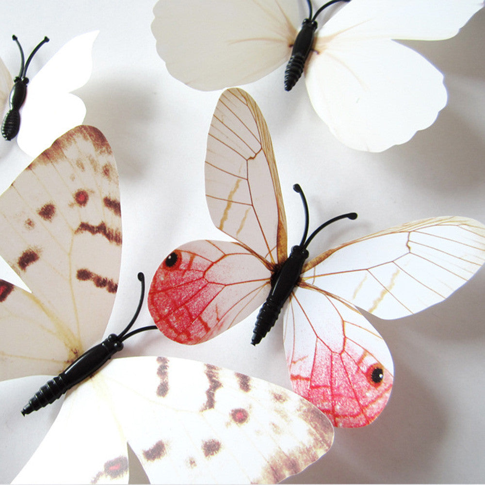12 Piece: Decorative 3D Butterfly Wall Sticker
