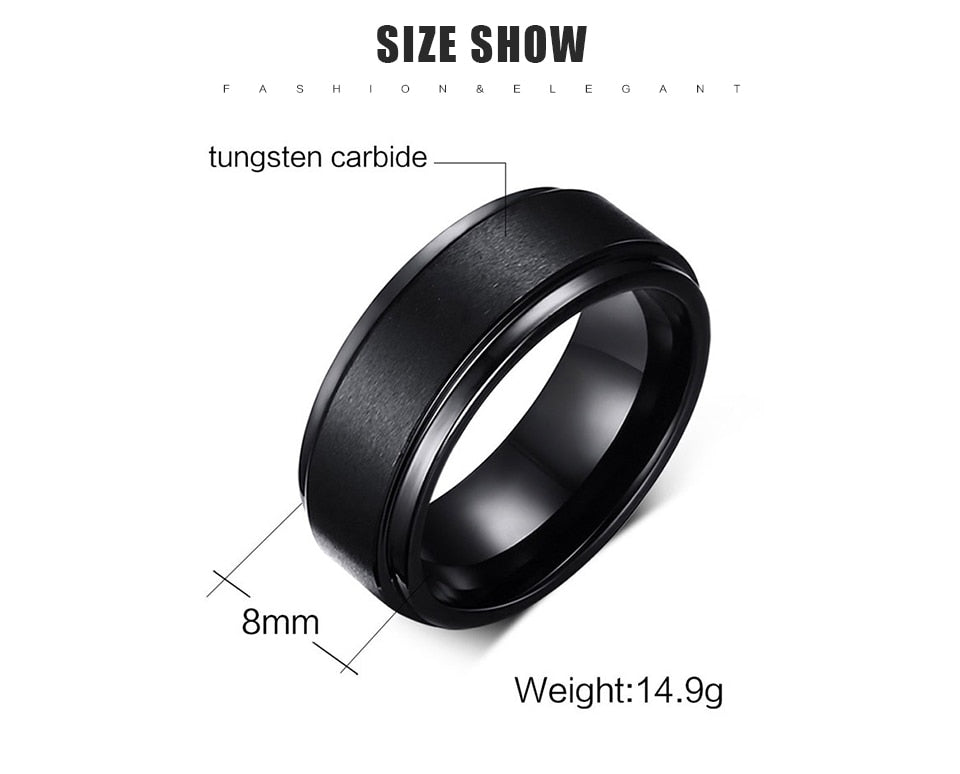 Men's 8 MM Wedding Band Carbide Tungsten Engagement Ring