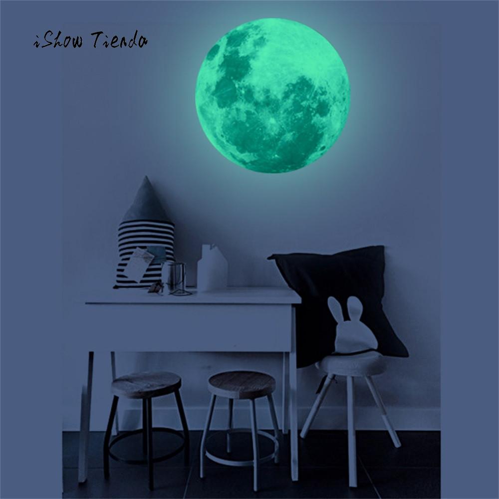 30cm 3D Luminous Moon Sticker Large Moon Fluorescent Wall Sticker