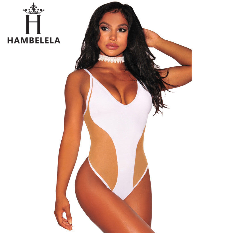 HAMBELELA Spandex Backless   Bodysuit Women Sleeveless Adjust Strap Summer Romper Women   Jumpsuit Shorts Bodysuit