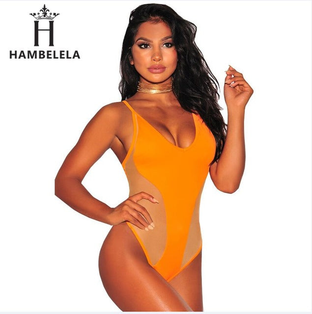 HAMBELELA Spandex Backless   Bodysuit Women Sleeveless Adjust Strap Summer Romper Women   Jumpsuit Shorts Bodysuit