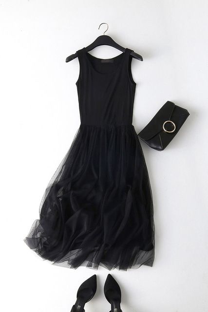 New   Lace Vest Dress Women Sleeveless O-neck Loose Spaghetti Strap Spring Summer Dress Cotton Elegant Party Dresses BL1490