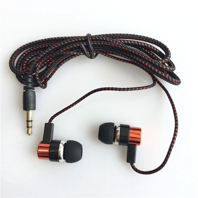 Stereo Noise Cancelling Fiber Clothed Wire MP3 Headphones