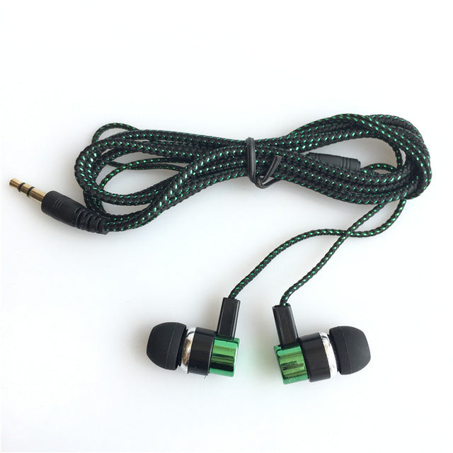 Stereo Noise Cancelling Fiber Clothed Wire MP3 Headphones