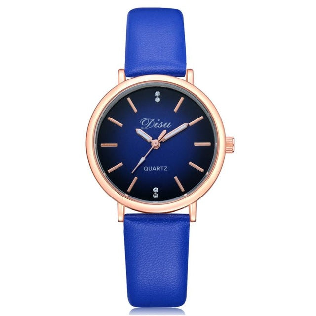 Women Rose Gold Dial Quartz-Watch Luxury brand ladies Casual Wristwatch Leather Strap dress Watch female clock hour Relojes