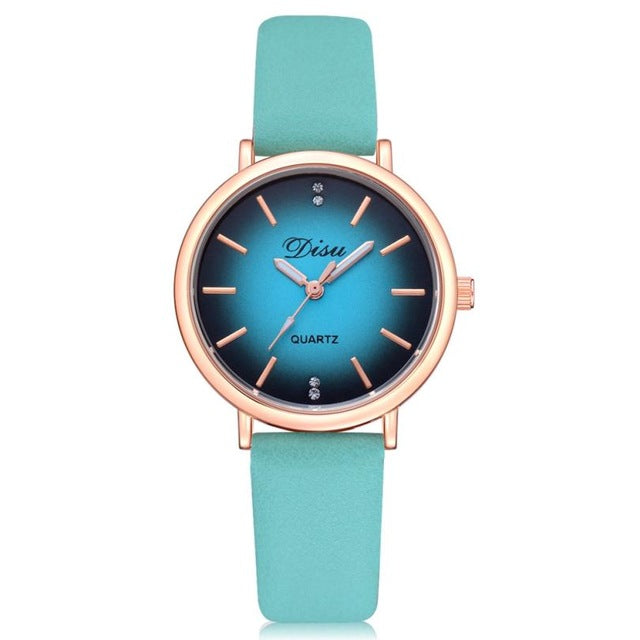 Women Rose Gold Dial Quartz-Watch Luxury brand ladies Casual Wristwatch Leather Strap dress Watch female clock hour Relojes