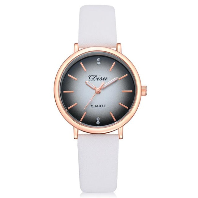 Women Rose Gold Dial Quartz-Watch Luxury brand ladies Casual Wristwatch Leather Strap dress Watch female clock hour Relojes