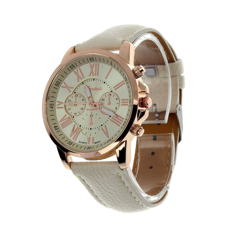 Women's Luxurious Faux Leather Fashion Quartz Wristwatch