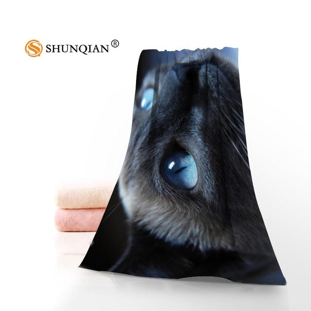 Animal cat Towels Custom your Printed Microfiber Towel Sport Travel Drying Bath Towels 70x140cm  35x75cm