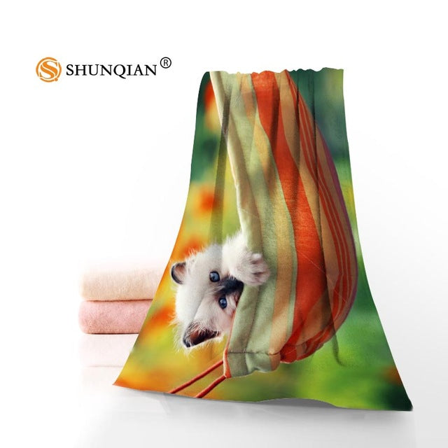 Animal cat Towels Custom your Printed Microfiber Towel Sport Travel Drying Bath Towels 70x140cm  35x75cm