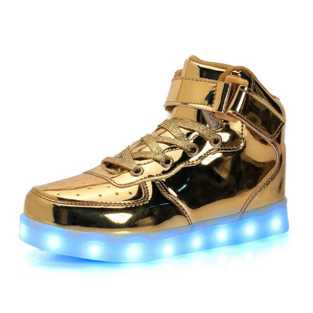 gold light up high tops