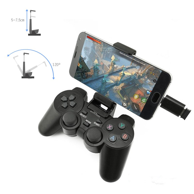 Wireless Gamepad Joystick Gaming Controller (Micro and Type-C USB Wireless Connector)