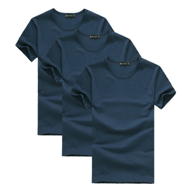 3 Pack: Men's Casual Solid Color Cotton Soft T-Shirts