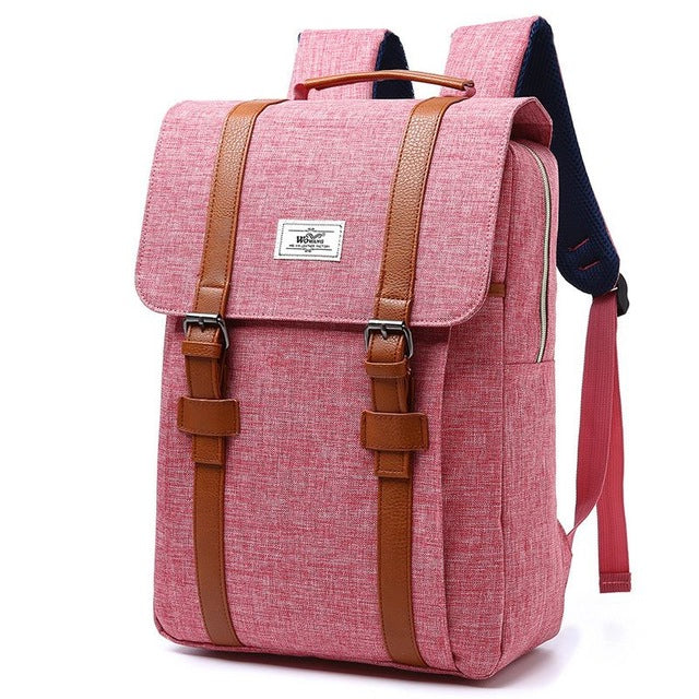 Vintage Large Canvas High Fashion Buckle Strap Backpack