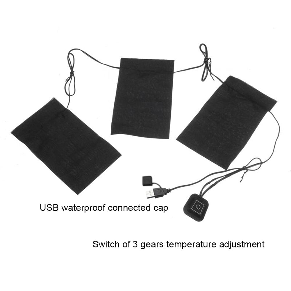 3 Piece: USB Powered Waterproof Clothes Heating Pads