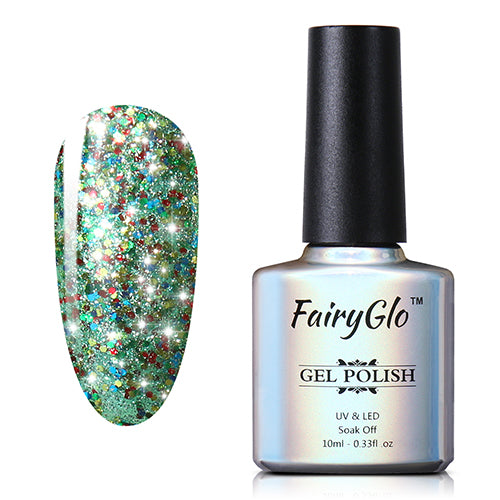 FairyGlo 10ML Bling Gel Polish Glitter Soak Off UV Gel Nail Polish Lacquer Primer Base Top Paint Hybrid Varnish Gellak Lucky