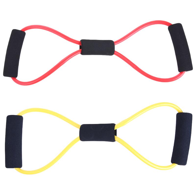 8 Type Elastic Tension Rope Gym Fitness Sport Rubber Loop Pull Rope Exercise Stretch Belt Pilates Yoga Belt 2 Colors