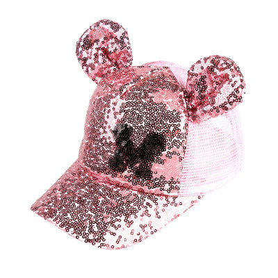 BINGYUANHAOXUAN Sequins Ear Hats Kids Snapback Baseball Cap With Ears Funny Hats Spring Summer Hip Hop Boy Hats Caps