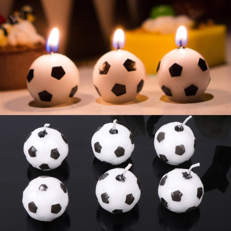 6Pcs/Set Soccer Ball Football Candles