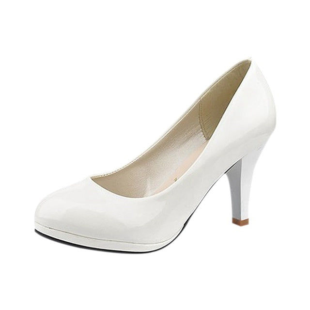 ASDS Classic   Office Lady Round Toe Platform Low Heels Women Wedding Pumps Shoes