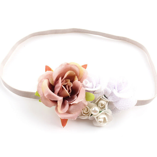 Newborn Flower Headbands Photography props Girls Rose Flower Headwear Newborn Hair Bands Hair Accessories