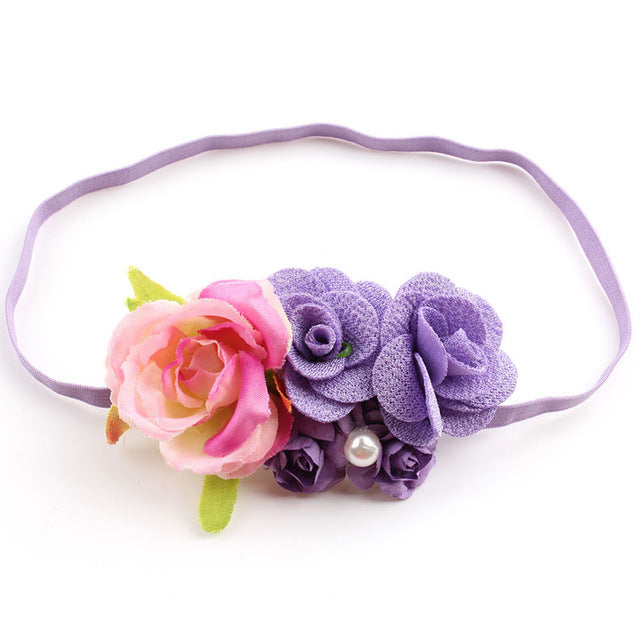 Newborn Flower Headbands Photography props Girls Rose Flower Headwear Newborn Hair Bands Hair Accessories