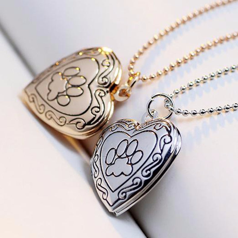 Women's Pet Dog/Cat Paw Pendant Necklace Locket