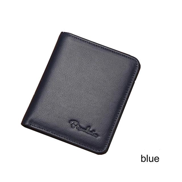 BISON DENIM Men Wallets Black Genuine Leather Purse For Men Business Card Holder Men's Wallet Mini N4429