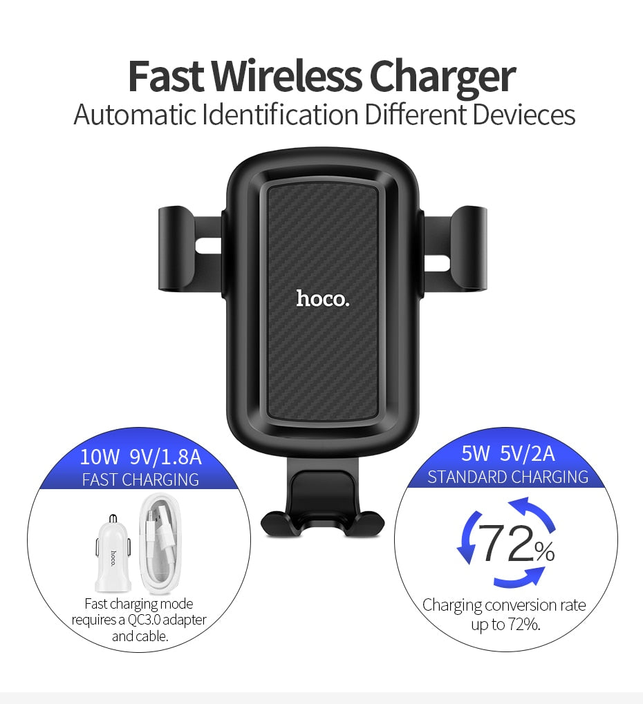 Qi Wireless Smart Phone Charger and Car Mount