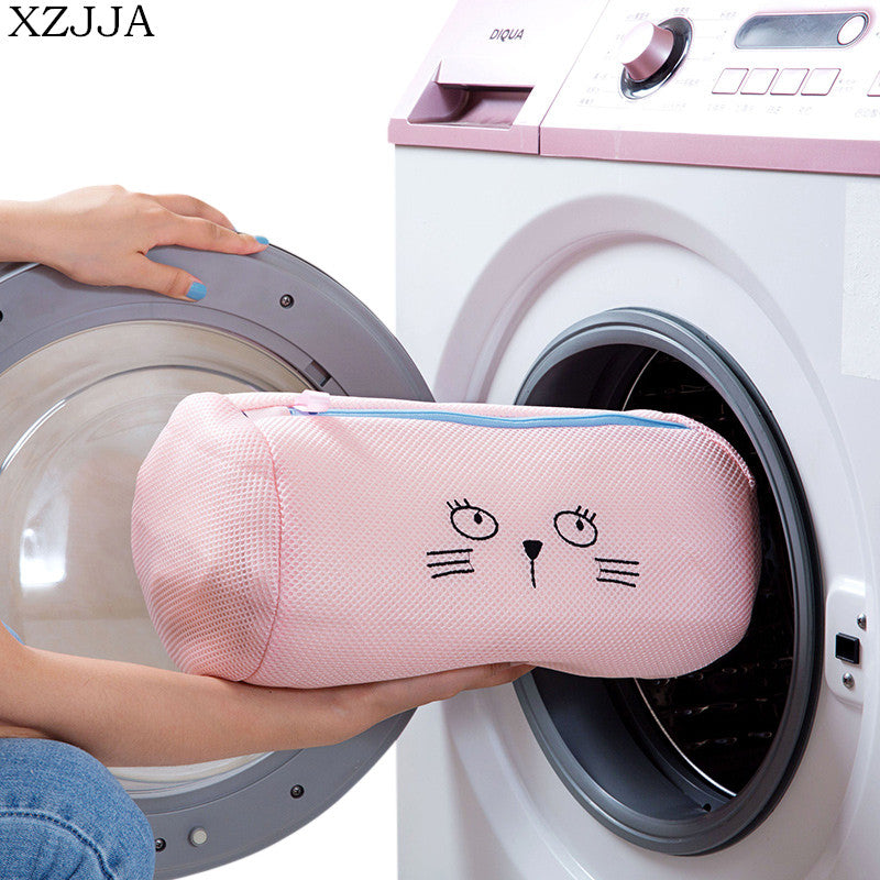 XZJJA Creative Cartoon Laundry Bags Bra Underwear Baskets Mesh Bag Laundry Washing Care Pouch Household Cleaning Kits