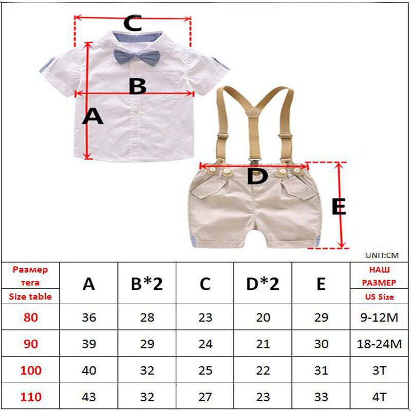 Toddler Boys Clothing Set Summer Baby Suit Shorts Shirt 1 2 3 4 Year Children Kid Clothes Suits Formal Wedding Party Costume