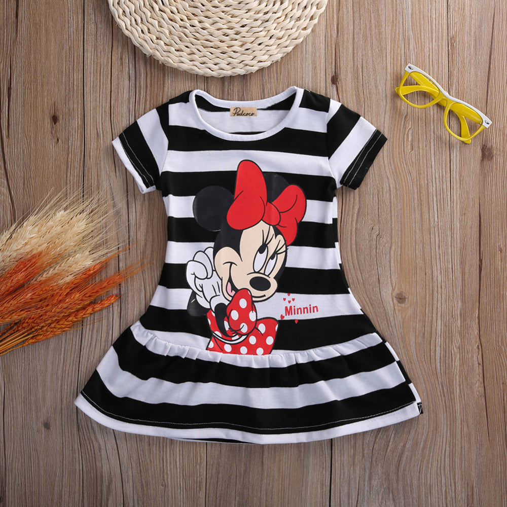 Cute Children Kids Baby Girls Dresses Clothes Child  Cartoon Summer Mini Short Dress Kid Enfant Garments Clothing