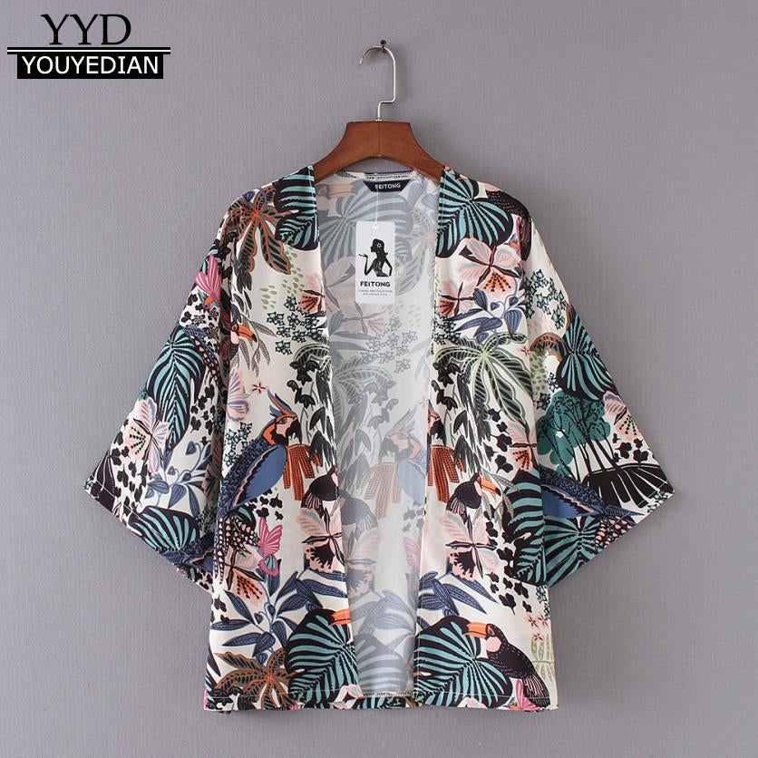 Women's Summer Sun-proof Chiffon Kimono Floral Cardigan