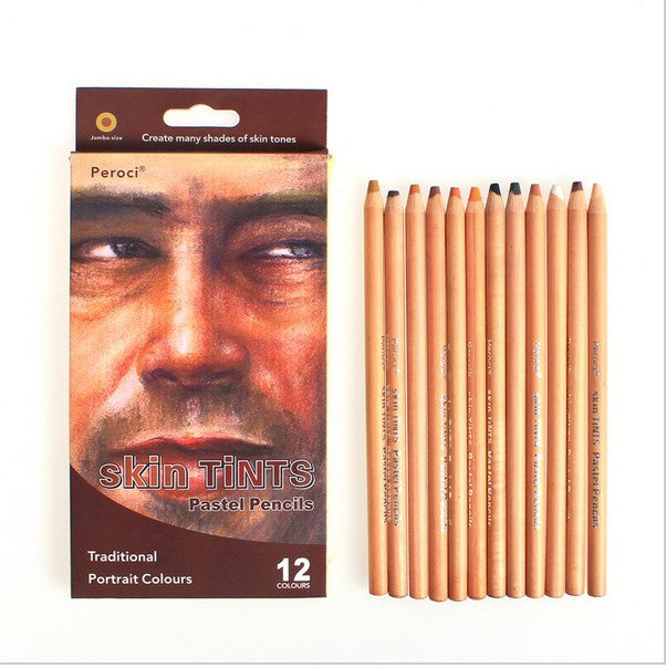 Wood Pastel Color Pencil Panting Drawing Set - 12 Colors